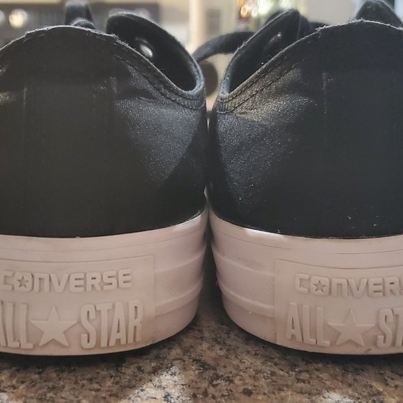 Converse Chuck Taylor All Star Ox CTAS Black Satin Low Tops - Picture 5 of 7